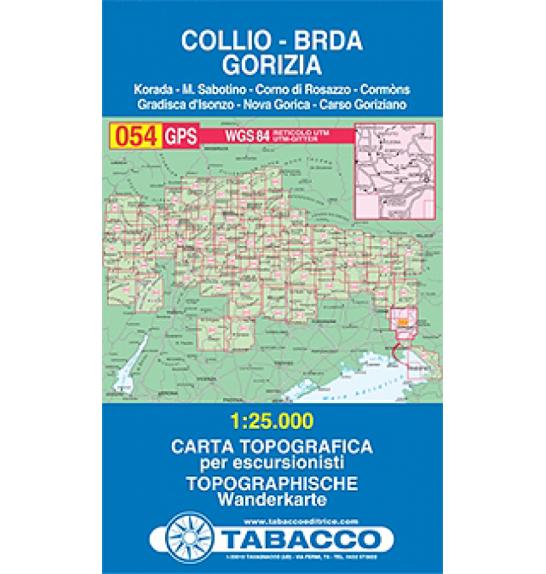 Zemljovid 054 Collio - Brda, Gorizia - Tabacco
