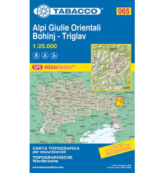 Map 065 Alpi Giulie Orientali Julijske Alpe-Bohinj-Triglav - Tabacco