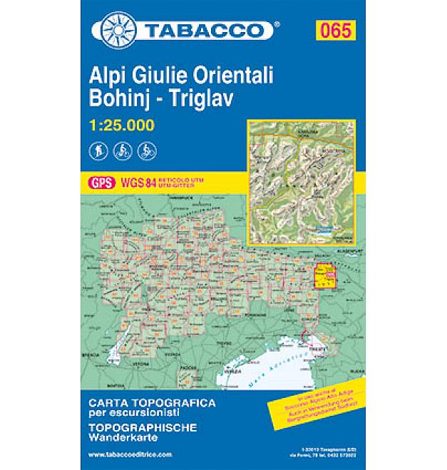 Mapa 065 Alpi Giulia Orientali Alpes Julianos-Bohinj-Triglav - Tabaco