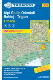 Zemljevid 065 Alpi Giulie Orientali Julijske Alpe-Bohinj-Triglav - Tabacco