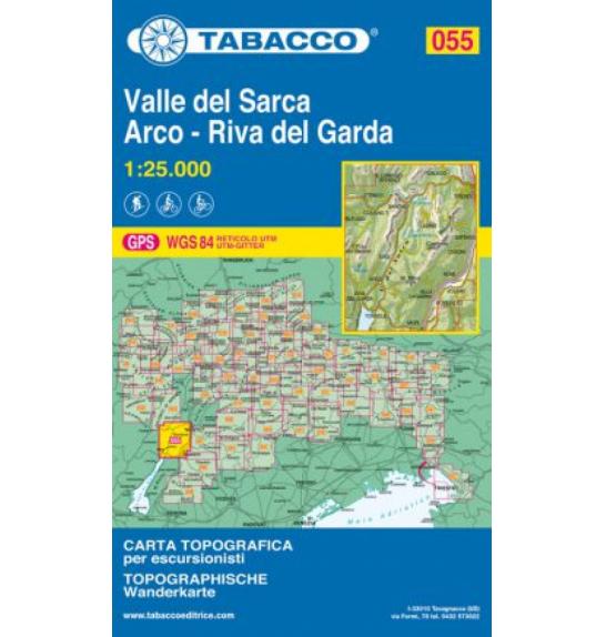Zemljevid 055, Valle del Sarca, Arco, Riva del Garda-Tabacco