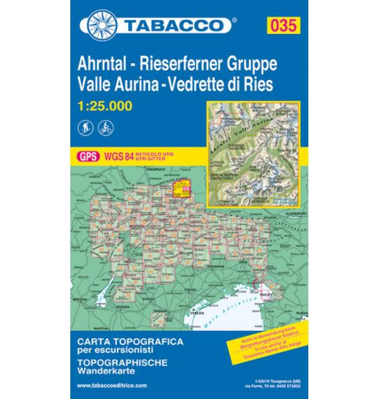 Zemljevid 035 Ahrntal - Rieaserferner Gruppe Valle Aurina