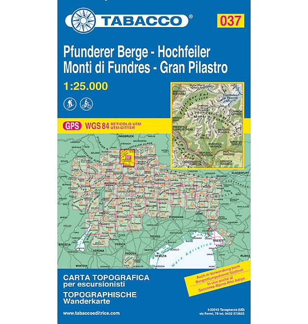 Mapa 037 Hochfeiler , Pfunderer Berge, Tabaco
