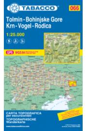 Karta Tabacco 066 Tolmin, Bohinjske Gore, Krn