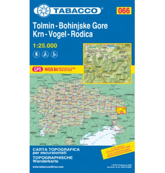 Mappa  Tabacco 066 Tolmin, Bohinjske Gore, Krn