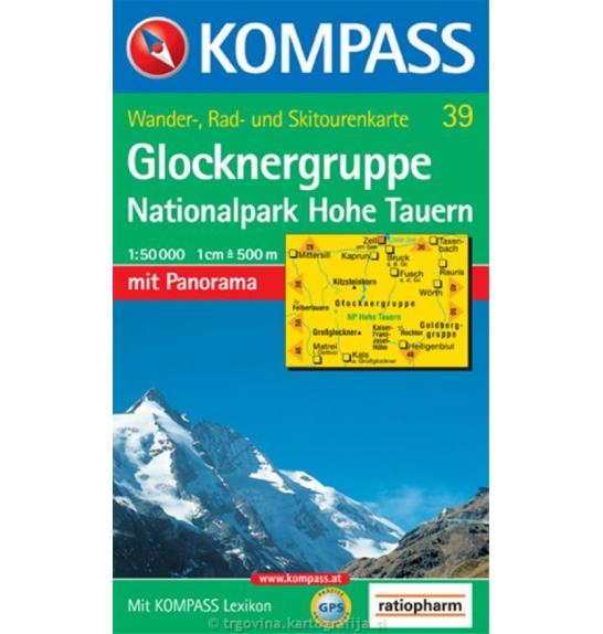 Zemljevid Kompass Glocknergruppe 39 -1:50.000