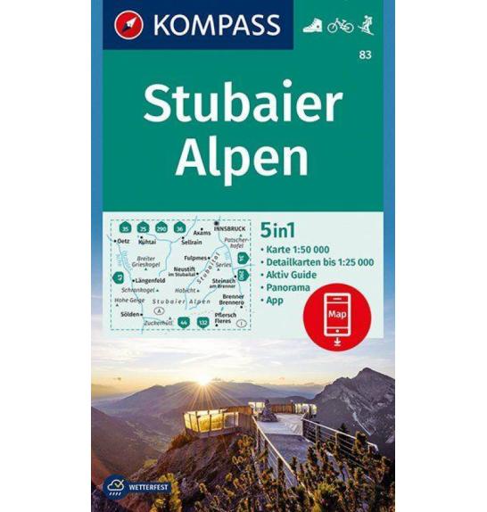 Kompass Wanderkarte Stubaier Alpen 83