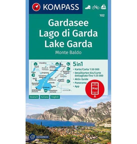 Zemljovid Kompass Gardsko jezero 102 - 1:50.000