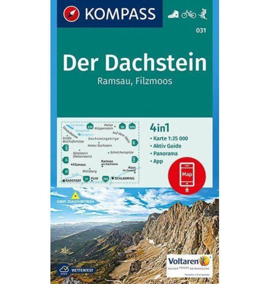 Zemljevid Kompass Der Dachstein, Ramsau, Filzmoos 031- 1:25.000