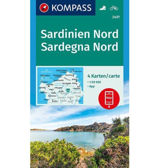 Zemljovid Kompass Sardinija - sever 2497 -  1:50.000