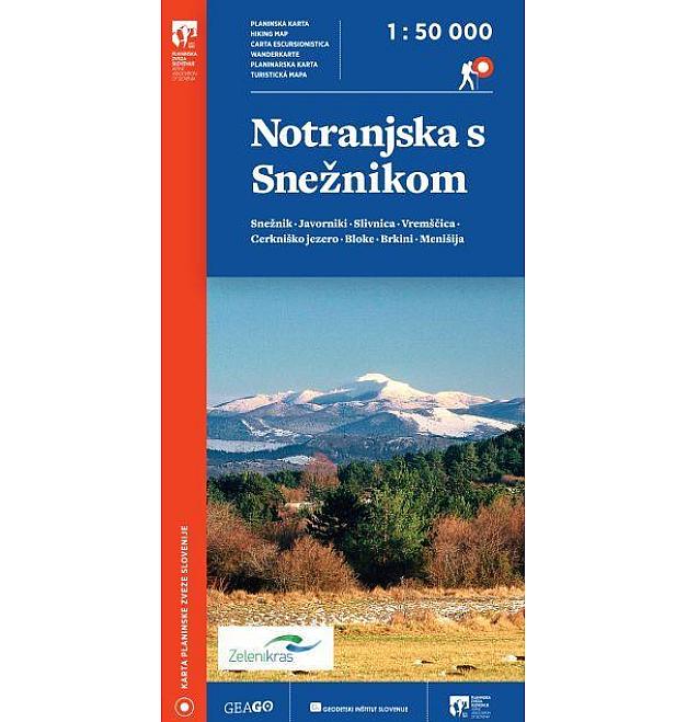 Karta Notranjske sa Snežnikom 1: 50.000