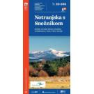 Mapa de Notranjska con Snežnik 1: 50.000