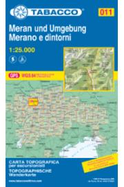 Karta Tabacco 011 Merano e dintorni / Meran und Umgebung