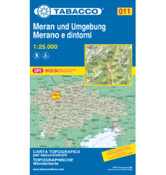 Mappa Tabacco 011 Merano e dintorni / Meran und Umgebung