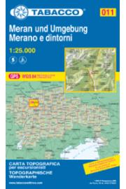 Zemljevid Tabacco 011 Merano e dintorni / Meran und Umgebung