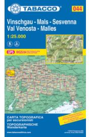 Zemljevid Tabacco 044 Val Venosta / Vinschgau, Sesvenna