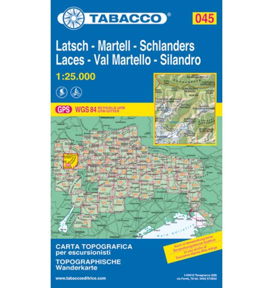 Map Tabacco 045  Laces / Latsch, Val Martello / Martell, Silandro / Schlanders