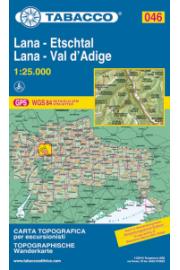 Hartă Tabacco 046 Lana, Val d'Adige / Lana, Etschtal