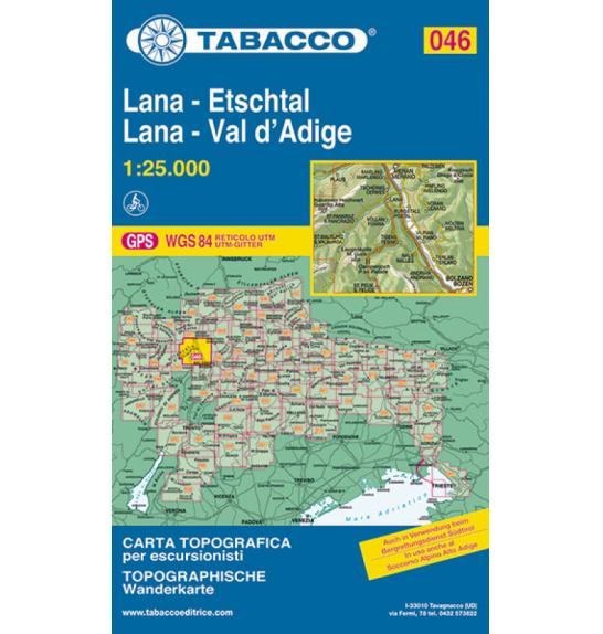Landkarte Tabacco 046 Lana, Val d'Adige / Lana, Etschtal