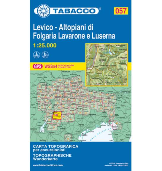 Landkarte Tabacco 057 Levico – Altopiani di Folgaria Lavarone e Luserna