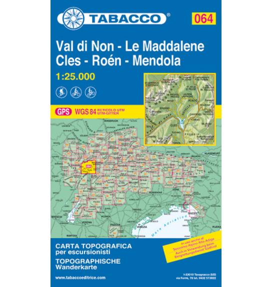 Mappa Tabacco 064 Val di Non - Le Maddalene / Cles - Roen - Mendola