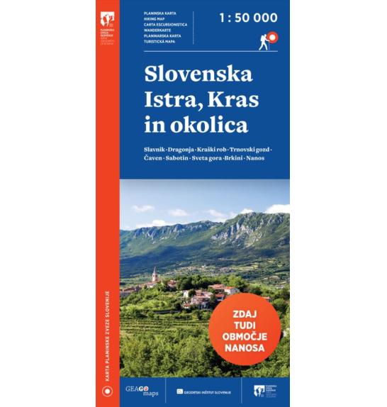 Landkarte Slowenisches Istrien, Karst 1:50.000