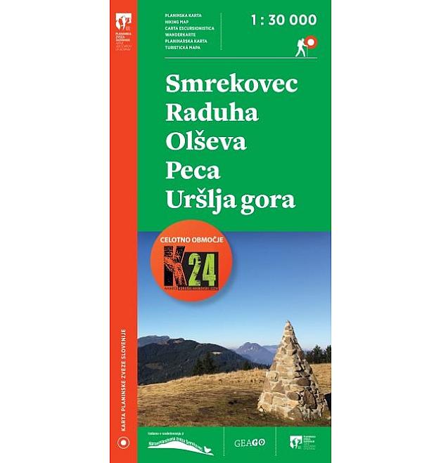 Mapa de PZS Smrekovec, Raduha, Olševa 1:30 000