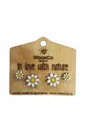 Drvene naušnice WoodCo Daisies velike i male