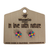 Leseni uhani WoodCo Rožice fluo mini