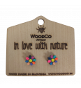 Wood earrings WoodCo Rožice fluo mini