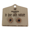 Wood earings WoodCo Rožice zlate