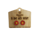 Pendientes de madera WoodCo Girasoles rojo