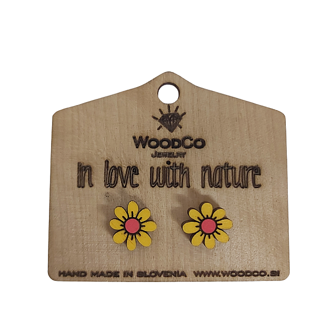 Pendientes de madera WoodCo Marjetice amarillo