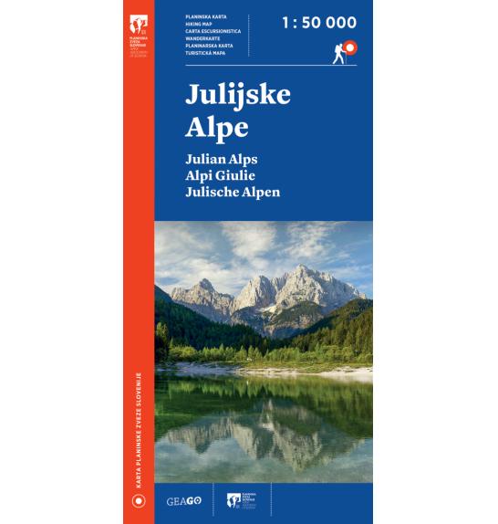 Zemljevid Julijske Alpe - 1:50.000