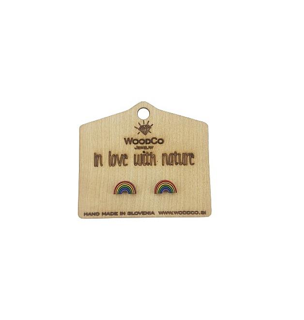 WoodCo Rainbow drvene naušnice