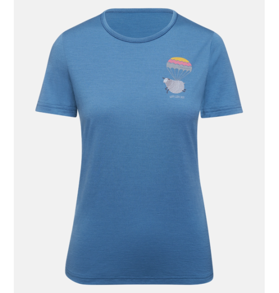 Kurzes Merino-T-Shirt für Damen Thermowave Life Happy