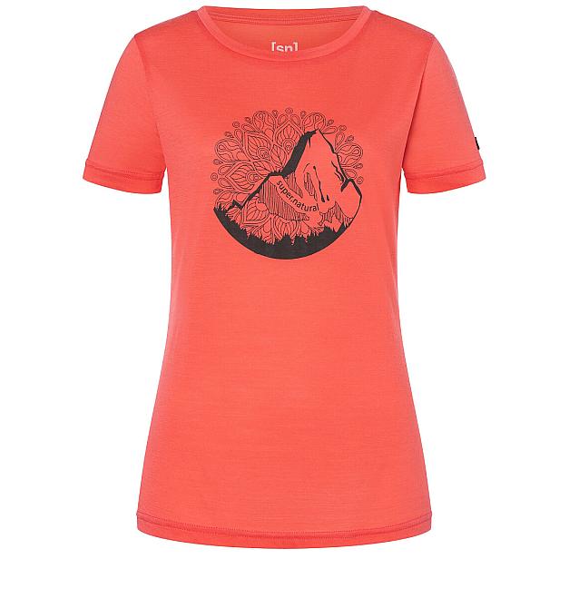 Super.natural Mountain Mandala Kurzarm-Merino-Damen-T-Shirt