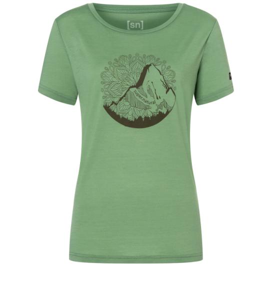 Merino-T-Shirt für Damen Super.natural Mountain Mandala