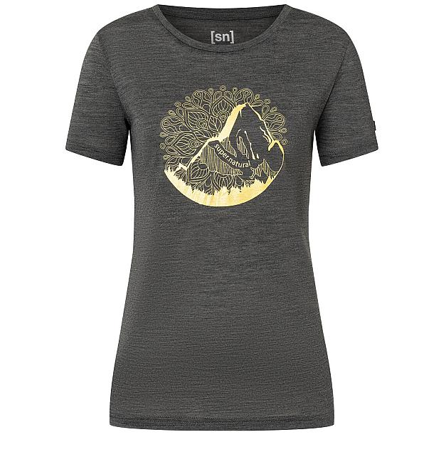 Super.natural Mountain Mandala Kurzarm-Merino-Damen-T-Shirt
