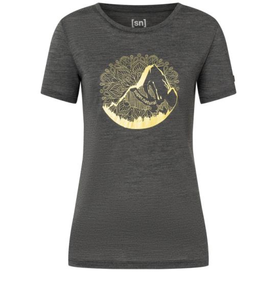 T-shirt da donna in lana merino Super.natural Mountain Mandala