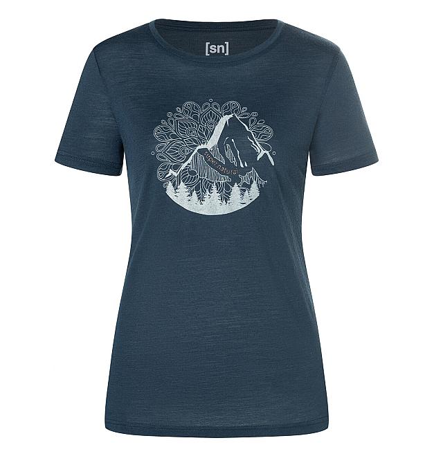 Super.natural Mountain Mandala Kurzarm-Merino-Damen-T-Shirt