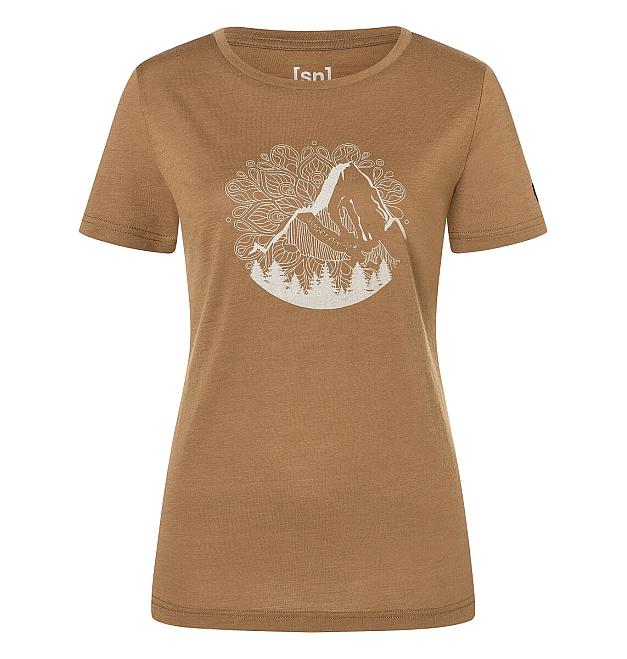 Women's merino short-sleeved shirt Super.natural Mountain Mandala
