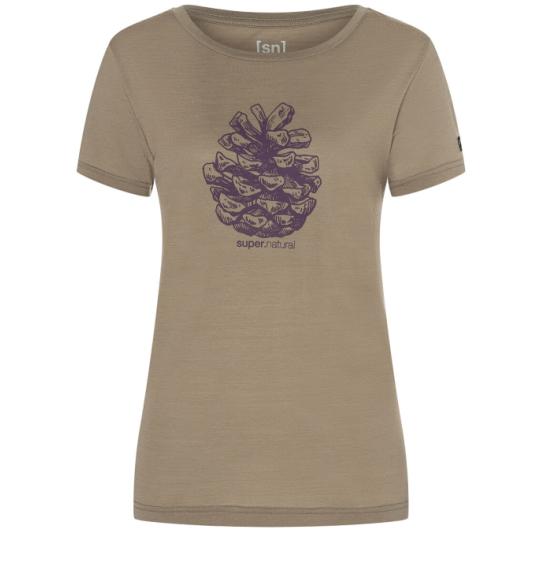 Women's merino T-shirt Super natural Pine Cone