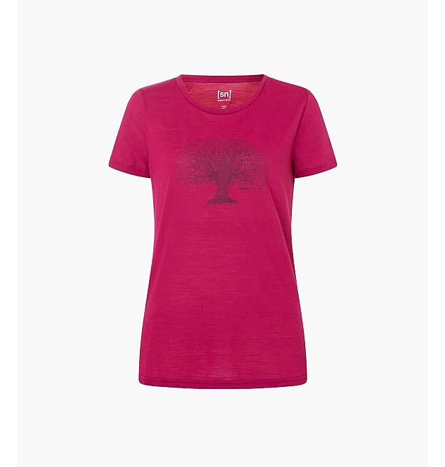 T-shirt da donna in lana merino Super.natural Tree of Knowledge