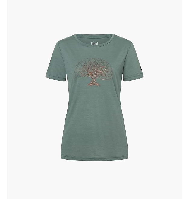 T-shirt da donna in lana merino Super.natural Tree of Knowledge
