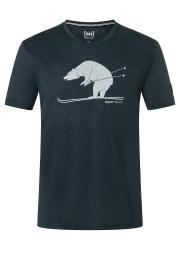 Men's merino T-shirt Super.natural Skiing bear