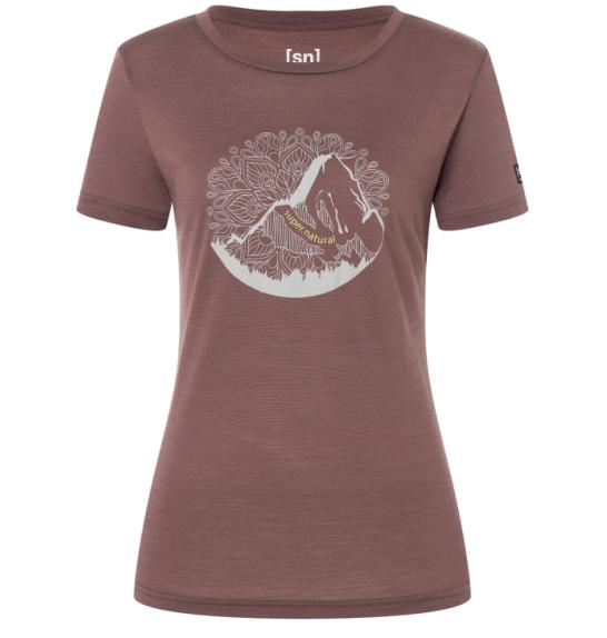 Merino T-Shirt für Damen Super.natural Mountain Mandala Tree WMS SS