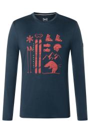 Moška merino dolga majica Supernatural Skiing Bear