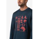 Camiseta larga de lana merina sobrenatural con oso de esquí para hombre