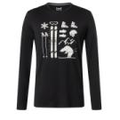 Camiseta larga de lana merina sobrenatural con oso de esquí para hombre